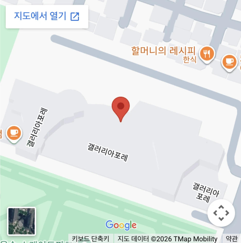 서울숲 인근 갤러리아 포레 위치 지도